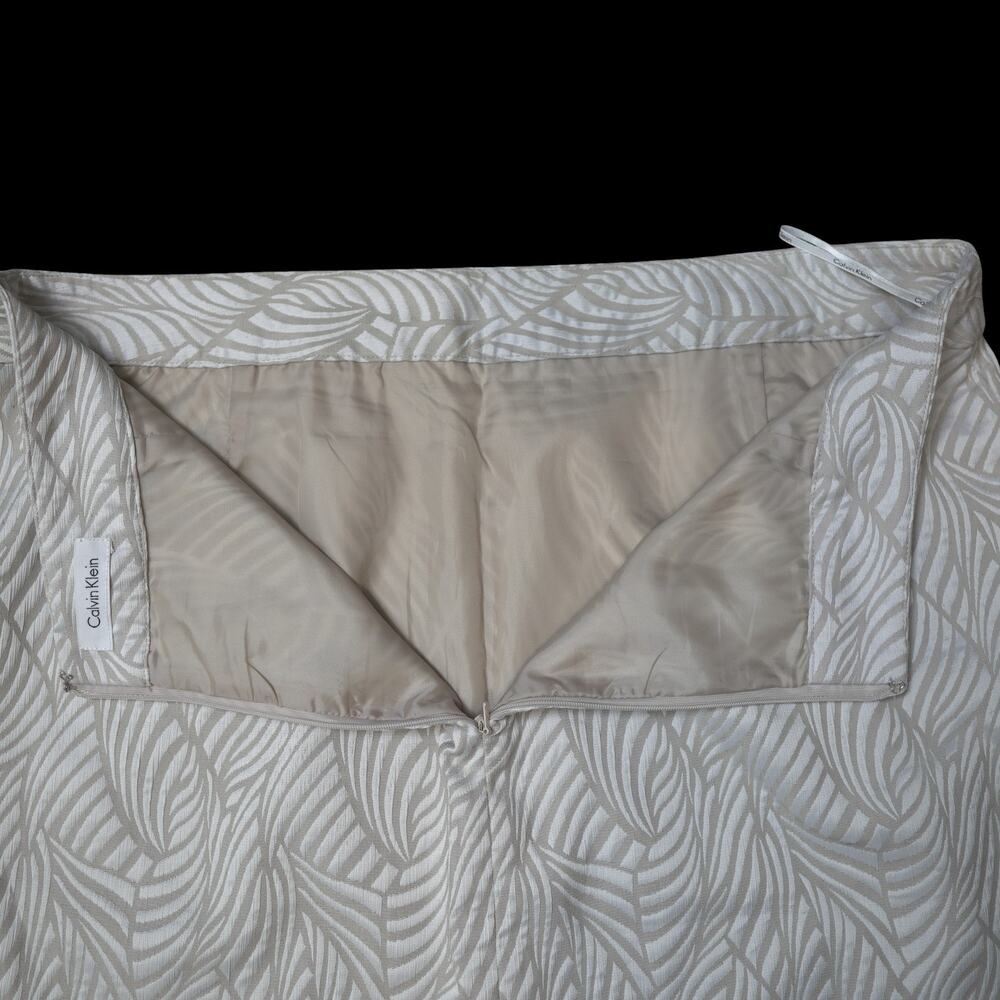 Calvin Klein Jacquard Tapestry Pencil Skirt Cream & White Corpcore No Tag Sz 18W - Picture 12 of 14